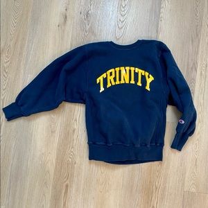 Vintage Trinity College (Hartford, CT) Navy + Gold Champion Sweatshirt
